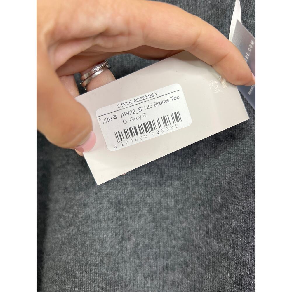 NWT Brodie Bronte Cashmere Short Sleeve Tee Jumper Sweater in Gray Size: Small - Picture 5 of 6